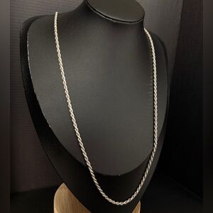 Elegant 925 Silver Rope Chain Necklace